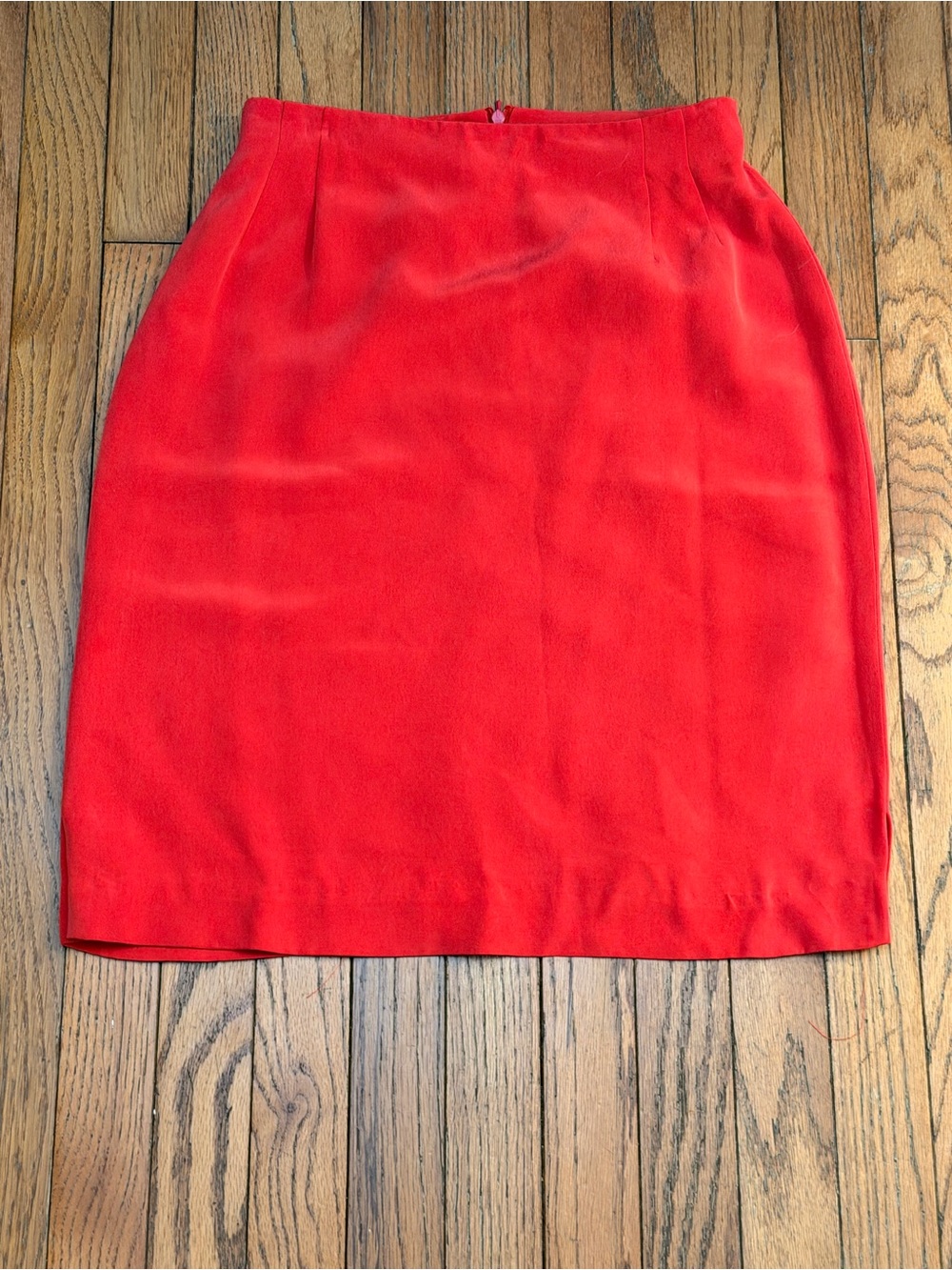 Vintage Liz Claiborne Bright Red Mini silk Skirt